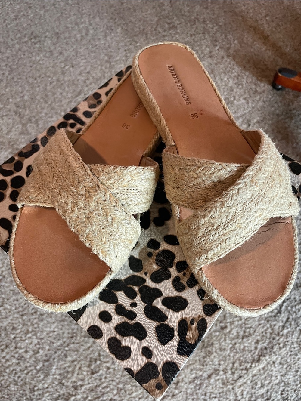 Ariana Bohling Cream Braided Slide Sandals - Women's